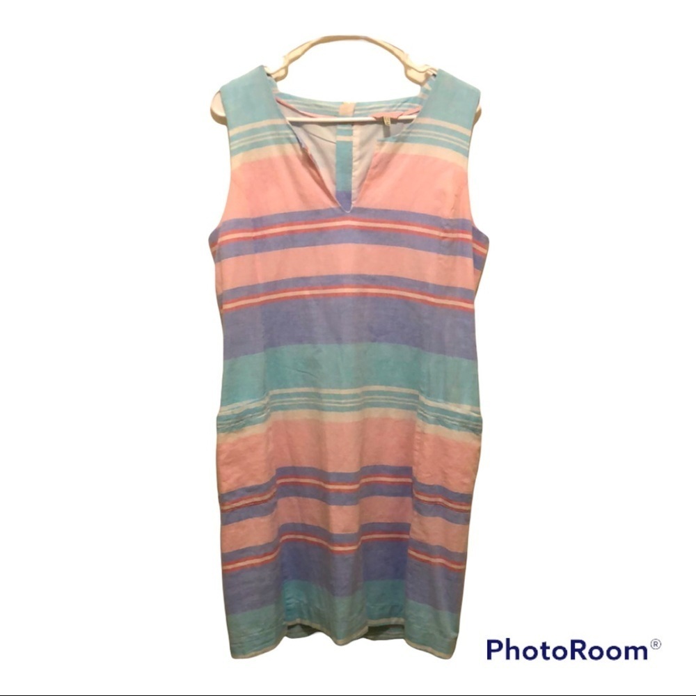 Joules Shift Dress Cotton Stripe Dress Womens Size 10